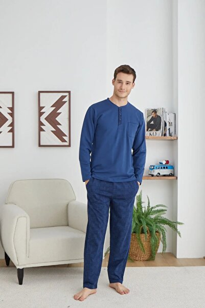 KLY Battal Men's Midi Collar Pajama Set