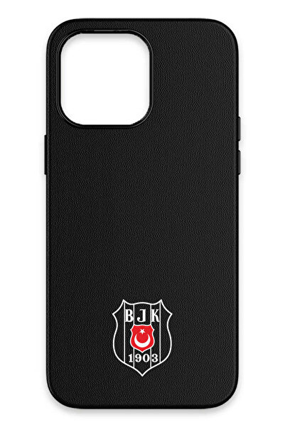 Beşiktaş iPhone 14 Pro Uyumlu Bayrak Arma Deri Magsafe Lisanslı Telefon Kılıfı