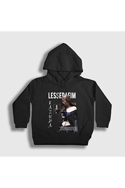 Presmono Unisex Παιδικό Μαύρο Φούτερ με κουκούλα Kazuha K-Pop Le Sserafim 597...