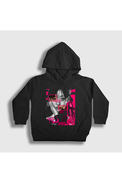 Presmono Unisex Παιδική Μαύρη Αφίσα Yves K-Pop Loona Φούτερ με κουκούλα 598677tt