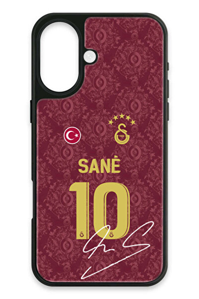 Galatasaray iPhone 16 Uyumlu Leroy Sane 3. Forma İmzalı Cam Lisanslı Telefon ...