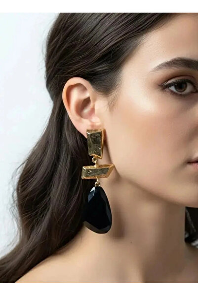 Dorvina Brass Jewelry Gold Black Color Dangle Long Drop Model Vintage Women's...