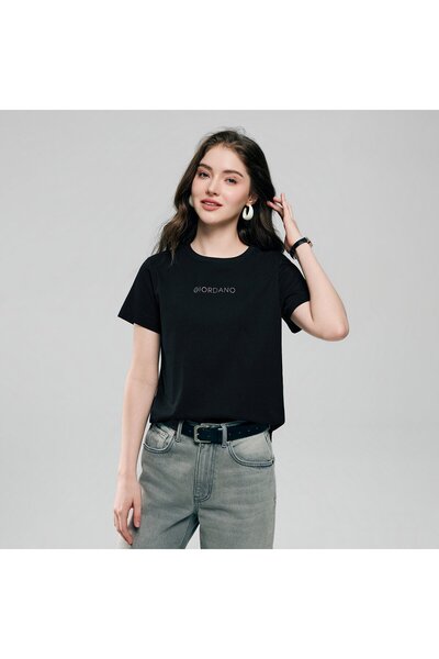 Giordano Women's Cotton Jersey Comfort Fit Print Tee