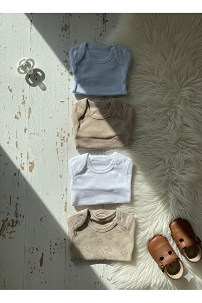 GMN COLLECTION 4'LÜ DÜZ VE DESENLİ ÇITÇITLI UZUN KOLLU BEBEK ZIBIN