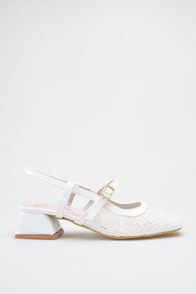 ich1one Modena Women's Lace Heeled Ballerina Shoes – 5 cm Heel, Casual and Of...