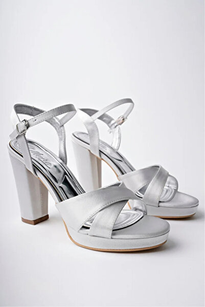 stoneclass Women's Shiny Silver Skin Simple and Stylish Platform Heeled Shoes...