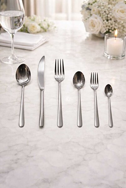 UYSAL PASLANMAZ ÇELİK MARLA 36 PARÇA ÇATAL-BIÇAK-KAŞIK SETİ