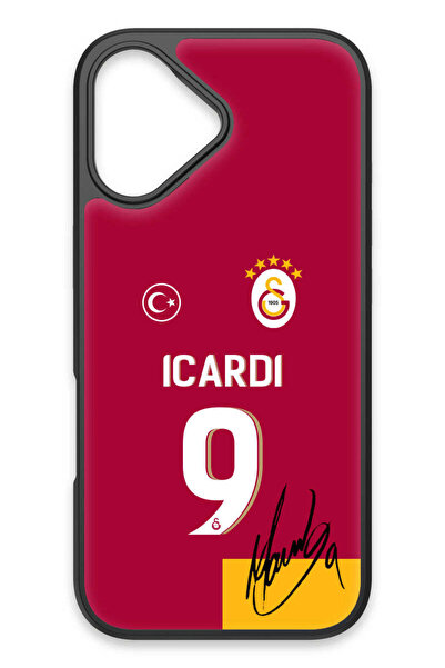 Galatasaray iPhone 17 Uyumlu Mauro Icardi Parçalı Forma İmzalı Cam Lisanslı T...