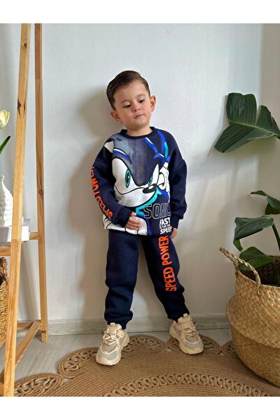 Asortik Kids Set de hanorac cu 3 fire pentru băieți, cu model, croială confor...