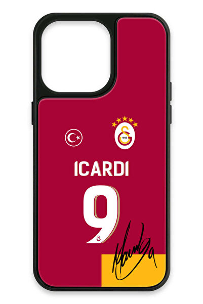 Galatasaray iPhone 15 Pro Max Uyumlu Mauro Icardi Parçalı Forma İmzalı Cam Li...