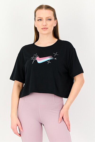 Nike Women Sportswear Fit Training Crop T-Shirt, Black