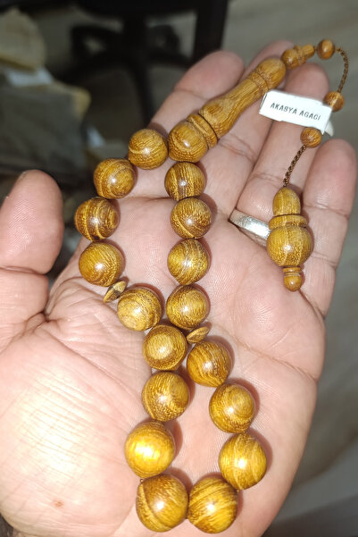TAŞÇIZADE Acacia Wood Wrist Length 14 mm Wood Prayer Beads