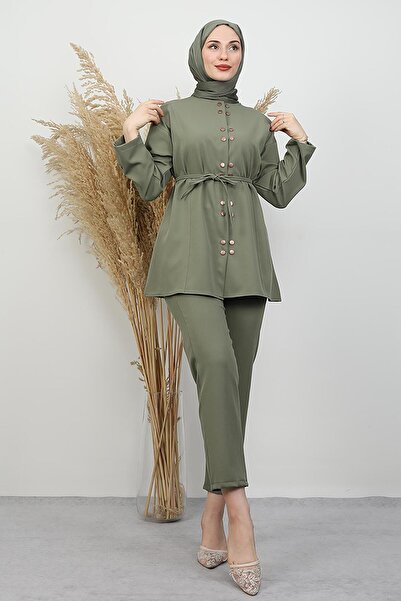 GİYZAMİLA Vedia Crepe Set Soft Green