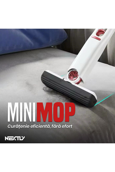 NEXTLY Mop mini NEXTLY, 2 capete, bumbac, 30x15.5cm, alb