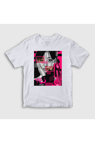 Presmono Tricou unisex pentru copii cu afiș alb Yves K-Pop Loona 598687tt