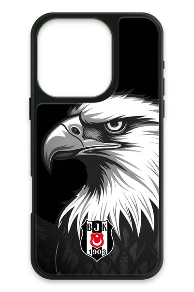Beşiktaş حافظة هاتف Big Eagle Glass المرخصة والمتوافقة مع iPhone 16 Pro