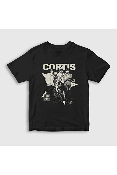 Presmono Unisex Çocuk Siyah Band K-Pop Cortis T-Shirt 596268tt