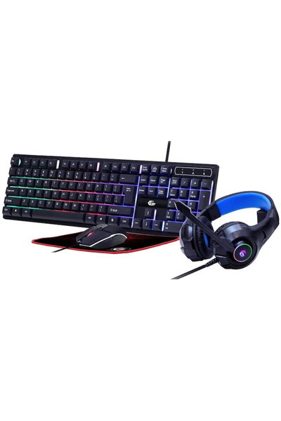Gembird Gaming Set Keyboard, Mouse, Headset and Mousepad RGB Black