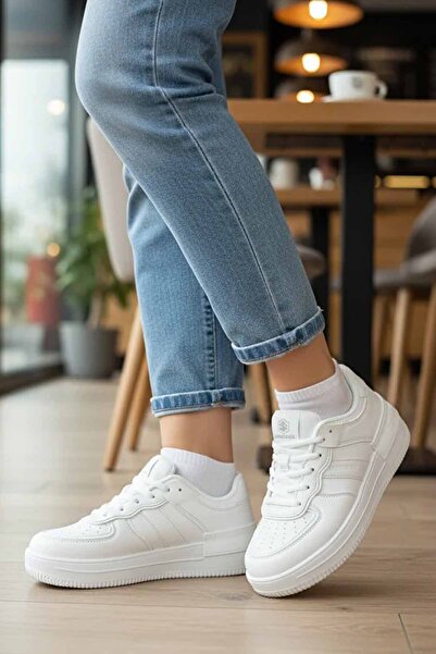 lumberjack Unisex White Platform Sole Sneaker - Thick Sole Casual Sports Shoes