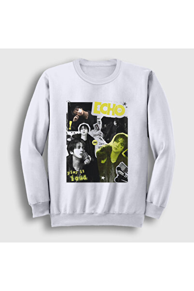 Presmono Unisex White Loud Echo Kim Seok Jin Bts Sweatshirt 598387Tt