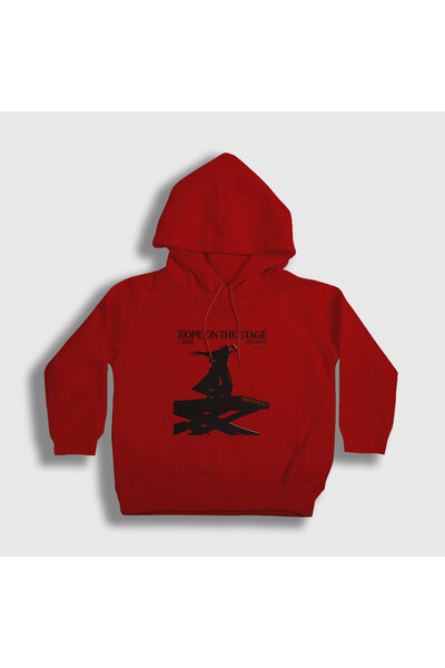 Presmono Hanorac cu glugă pentru copii, unisex, Red Hope On The Stage World T...