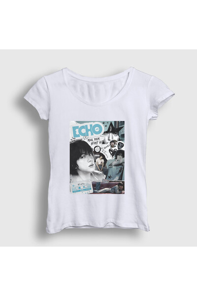 Presmono Tricou alb pentru femei Rock Echo Kim Seok Jin Bts 598953tt