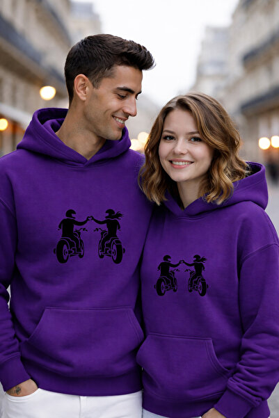 LORVEX Sweatshirt Couple Combination February 14 Valentine's Day Motorcycle L...