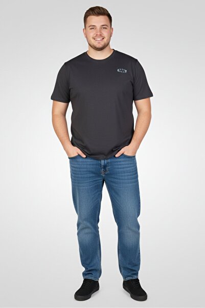 Nicce Men Crew Neck Short Sleeve Brand Logo T-Shirts, Dark Grey