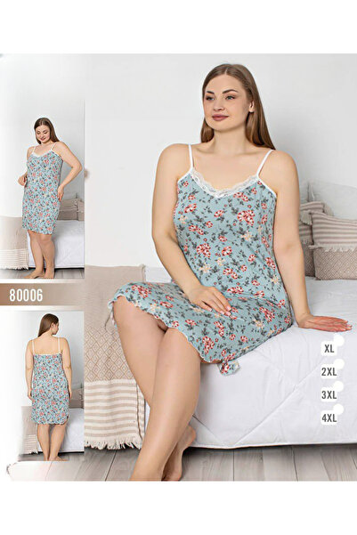 turkish Women's nightgown with a colorful floral print and lace trim – light ...