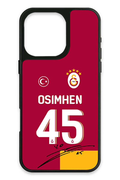 Galatasaray iPhone 16 Pro Max Uyumlu Victor Osimhen Parçalı Forma İmzalı Cam ...