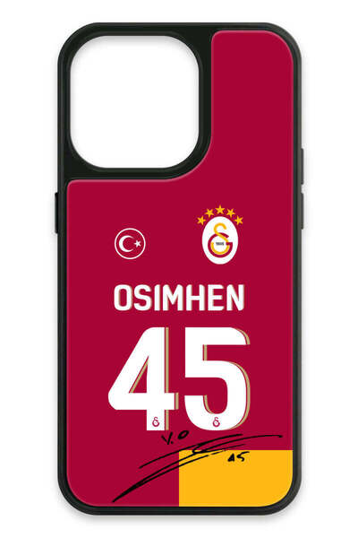 Galatasaray iPhone 14 Pro Uyumlu Victor Osimhen Parçalı Forma İmzalı Cam Lisa...