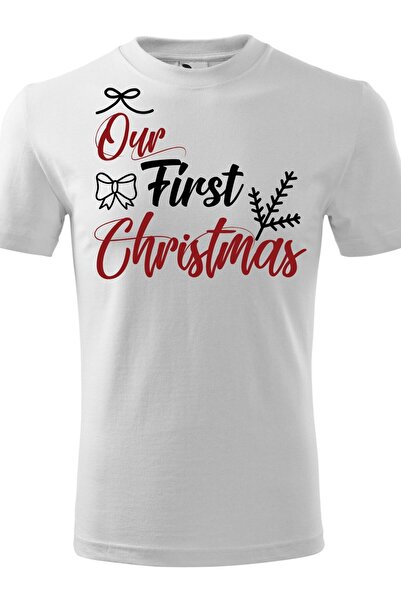 Generic (Unbranded) Unisex "Our First Christmas" T-shirt - Size M - White
