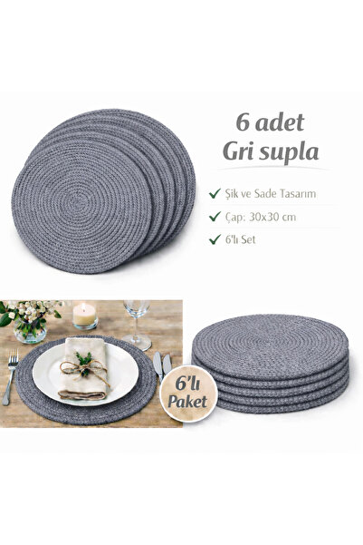 BRATİ HAND TOOLS Lüx Amerikan Servis Runner 6'Lı Sunum Supla Takımı Tabak Alt...