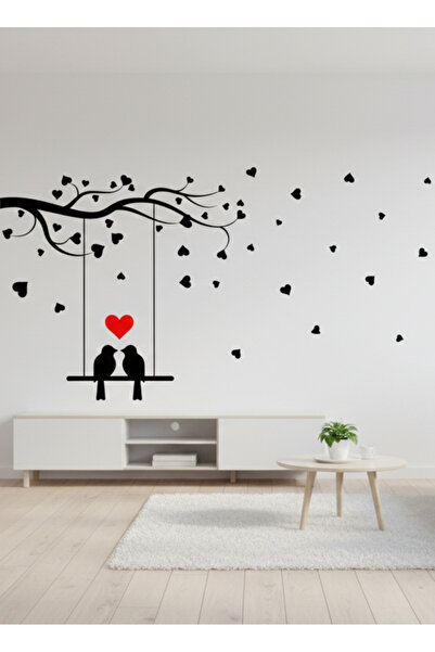 TRC TRAFİK Birds and Hearts on a Swing (Size 115X30 cm)