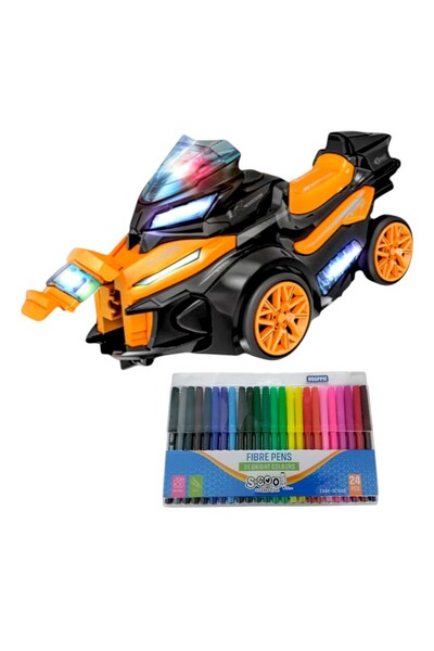 OEM Jucarie motocicleta,22x10.5x11 cm,lansatoare a 3 minimoto,4x1.5x1 cm sune...