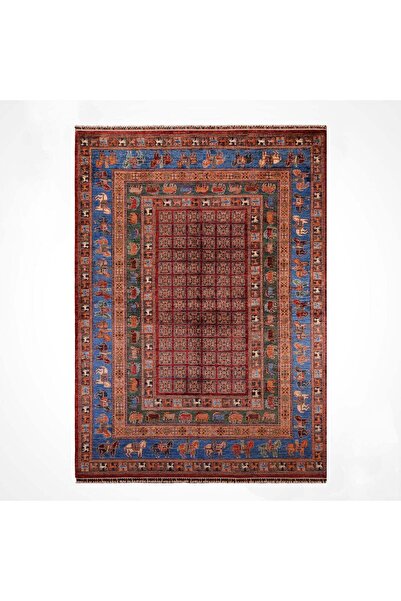 Vog Halı Pazırık El Dokuma Kök Boya Yün Halı 200x310 Türk Düğümü Orijinal Tar...