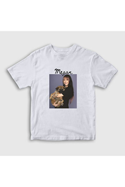 Presmono Unisex dečji beli štene Megan Katseye T-shirt 598809tt