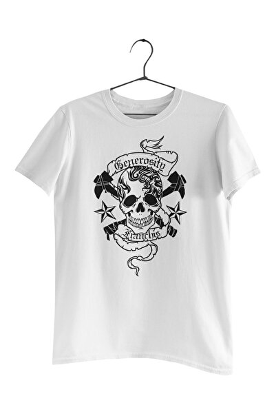 Generic (Unbranded) Tricou Malfini alb cu schelete de război - Mărimea L