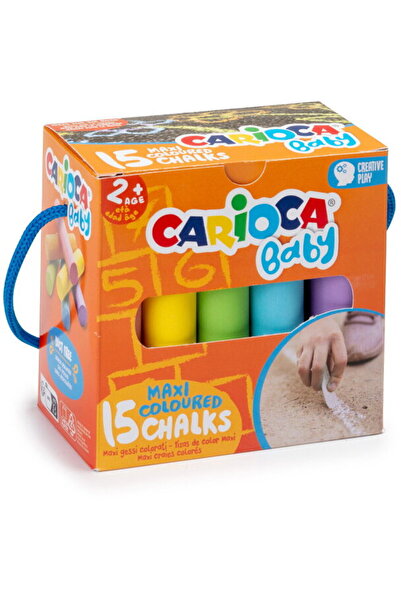 CARIOCA Cretă colorată, 15 culori/cutie, Baby Maxi