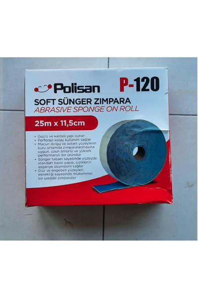 Polisan إسفنجة ناعمة للصنفرة 120 حصى 25 متر × 11.5 سم