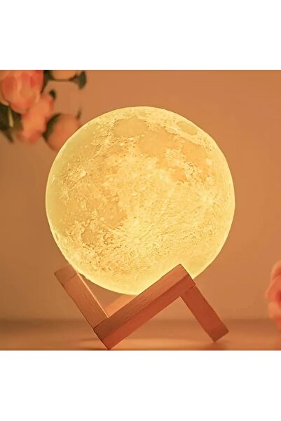 HPYTECH 💡Dekoratif Dolunay Gece Lambası + Stand✨Hediyelik Loş & Sıcak Ay Işı...