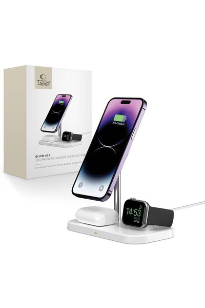 Tech-Protect USB-A to USB-C Cable Included Qi 3in1 MagSafe stand for smartpho...