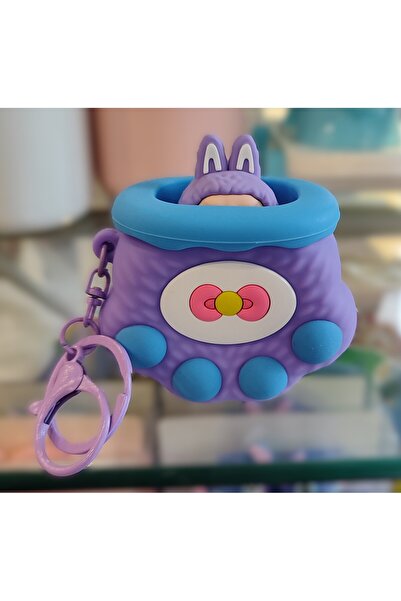 ada çanta kırtasiye Breloc din silicon cu figurină personaj Labubu, cu funcți...