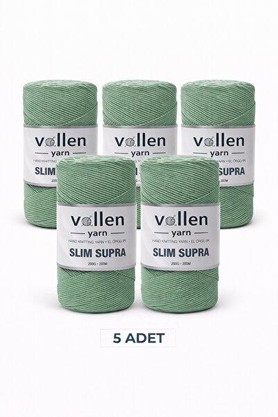 vollen yarn Slim Supra Makrome İp Mumlu Pase İp 200gr 200mt 5’li Paket Çanta İpi