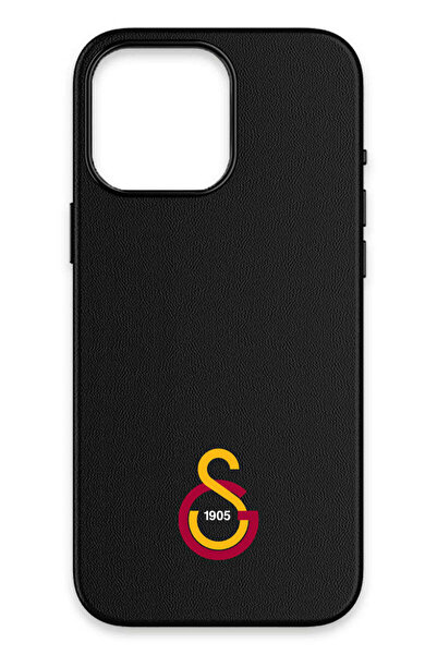 Galatasaray iPhone 16 Pro Uyumlu Arma Deri Magsafe Lisanslı Telefon Kılıfı
