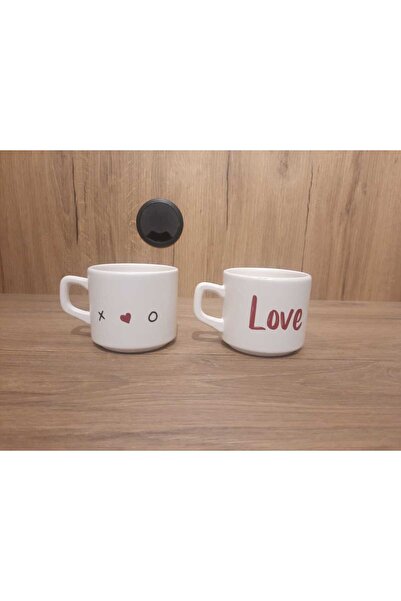 Keramika 2 Lİ ÇAY FİNCANI SEVGİLİLER GÜNÜ AŞK/LOVE