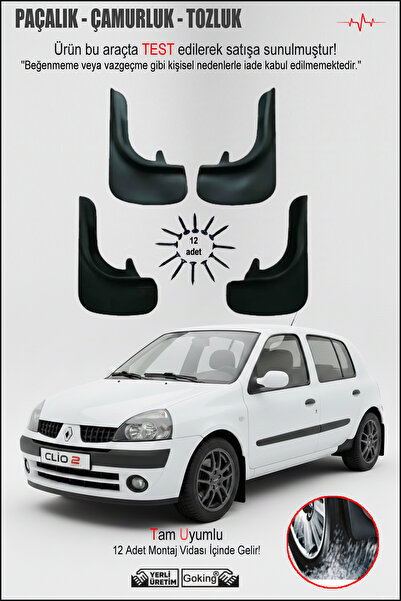 NEFİİİZZ Renault Clio 2 Paçalık Seti (1998–2005) – 4’lü YAZISIZ ve 12 Adet Mo...
