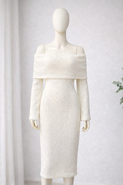 arslan triko Madonna Yaka Uzun Triko Elbise