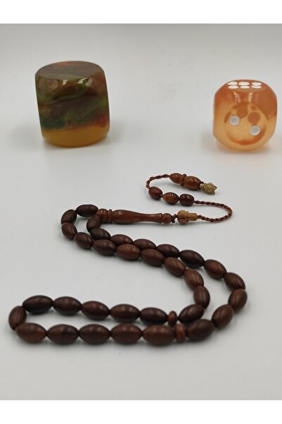 ALTUNTAŞ سبحة خشب الكوكا المصنوعة يدويًا من USTA، مقاس 5*9 مم، مزودة بنظام قط...