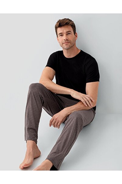 Arnetta Men's 100% Cotton Pajama Set – Short Sleeve Top & Long Bottom |   Com...